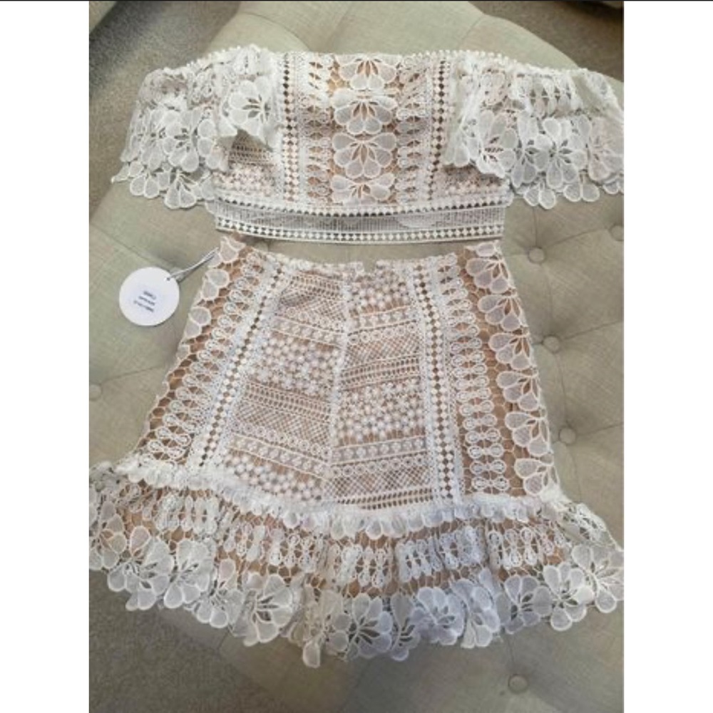 2 piece skirt and crop top set